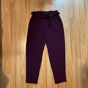 Reitmans purple paper bag dress pants with belt
